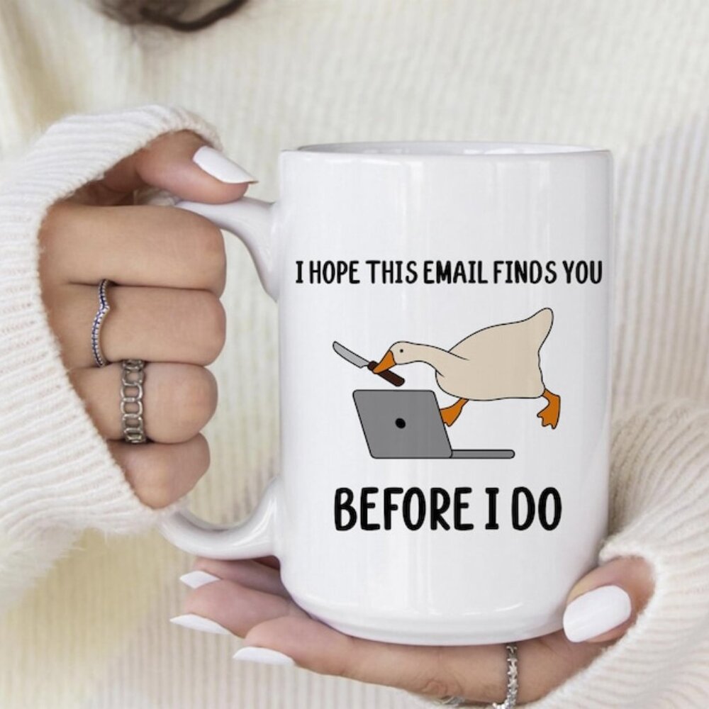 Work related humor Coffee Mug, Mental Health Humor Gift, I hope this email  91